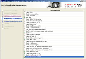  Oracle Produkte auswählen 